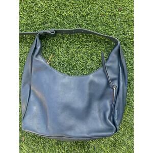 Tote Le Monde Navy Blue leather shoulder bag